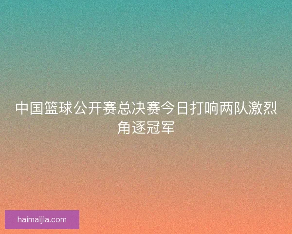 中国篮球公开赛总决赛今日打响两队激烈角逐冠军
